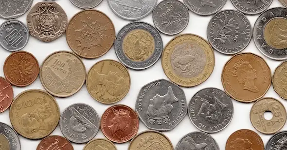 Various Coins of different metals from around the world