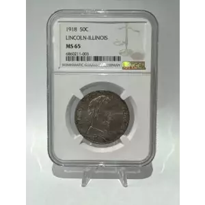 Classic Commemorative Silver--- Illinois Centennial 1918 -Silver- 0.5 Dollar